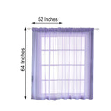 2 Pack | Lavender Lilac Sheer Organza Curtains