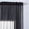 2 Pack | Black Organza Grommet Sheer Curtains Panels - 52x84inch
