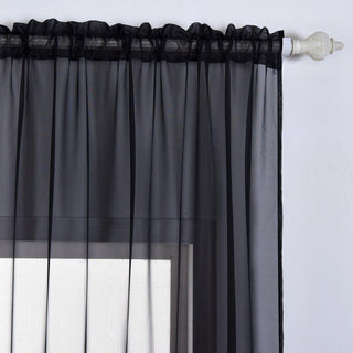 Versatile and Stylish Black Organza Grommet Sheer Curtains