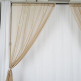 Natural Fire Retardant Sheer Organza Premium Curtain Panel Backdrops With Rod Pockets - 10ftx10ft