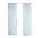 Ice Blue Fire Retardant Sheer Organza Premium Curtain Panel Backdrops With Rod Pockets - 10ftx10ft