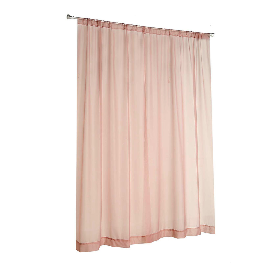Dusty Rose Fire Retardant Sheer Organza Premium Curtain Panel Backdrops With Rod Pockets - 10ftx10ft