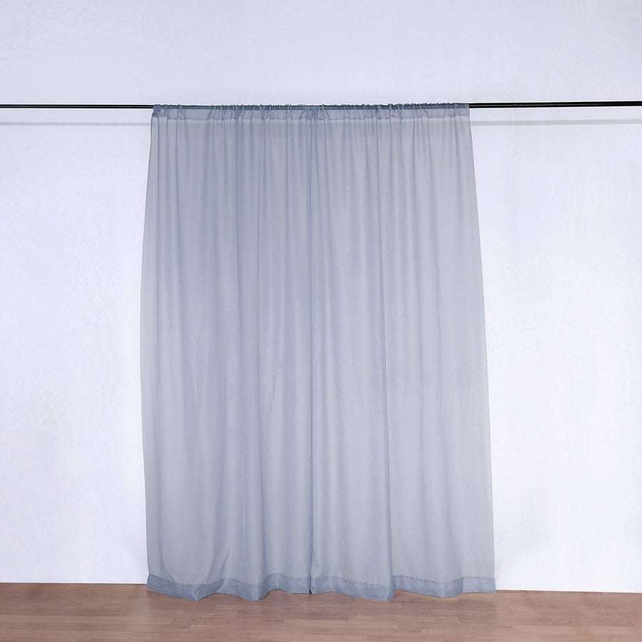 Dusty Blue Fire Retardant Sheer Organza Premium Curtain Panel Backdrops With Rod Pockets - 10ftx10ft
