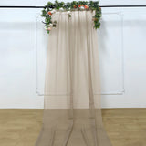 5ftx14ft Premium Natural Chiffon Curtain Panel, Backdrop Ceiling Drapery With Rod Pocket