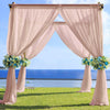 5ftx14ft Premium Blush / Rose Gold Chiffon Curtain Panel, Backdrop Ceiling Drapery With Rod Pocket