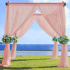 5ftx14ft Premium Dusty Rose Chiffon Curtain Panel, Backdrop Ceiling Drapery With Rod Pocket