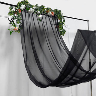 5ftx14ft Premium Black Chiffon Curtain Panel: The Perfect Addition to Your Event Décor
