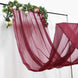 5ftx14ft Premium Burgundy Chiffon Curtain Panel, Backdrop Ceiling Drapery With Rod Pocket