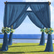 5ftx14ft Premium Navy Blue Chiffon Curtain Panel, Backdrop Ceiling Drapery With Rod Pocket