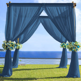 Elegant Navy Blue Chiffon Curtain Panel for Your Event Decor