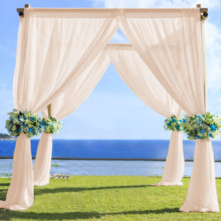Elegant and Graceful: 5ftx14ft Premium Nude Chiffon Curtain Panel