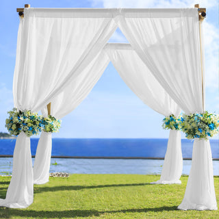 Premium White Chiffon Curtain Panel for Elegant Event Decor