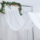 5ftx14ft Premium White Chiffon Curtain Panel, Backdrop Ceiling Drapery With Rod Pocket