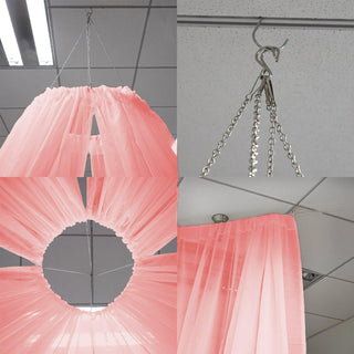 Add Elegance to Your Event with 10ftx30ft Blush Sheer Ceiling Drape Curtain Panels