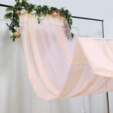 5ftx32ft Premium Blush / Rose Gold Chiffon Curtain Panel, Backdrop Ceiling Drapery With Rod Pocket
