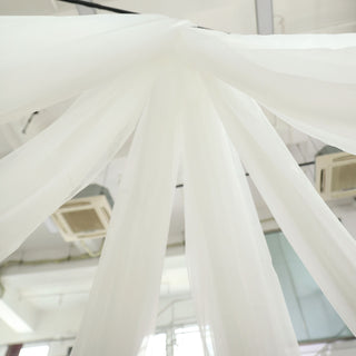 Elegant Ivory Sheer Ceiling Drape Curtain Panels