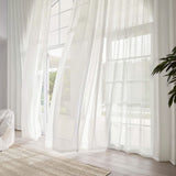 10ftx40ft Ivory Sheer Ceiling Drape Curtain Panels Fire Retardant Fabric