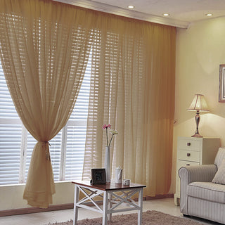 Elegant Gold Flame Resistant Sheer Curtains