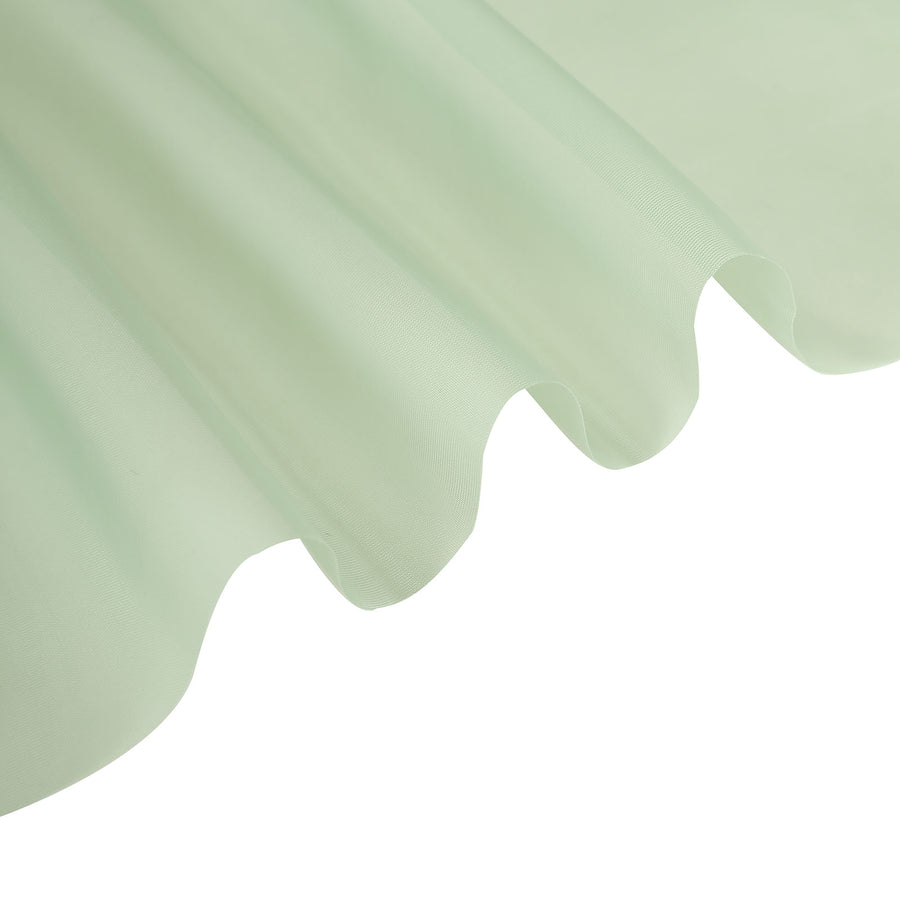 Sage Green Fire Retardant Sheer Organza Premium Curtain Panel Backdrops With Rod Pockets - 10ftx10ft