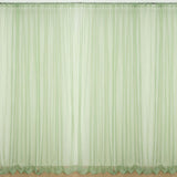 Sage Green Fire Retardant Sheer Organza Premium Curtain Panel Backdrops With Rod Pockets#whtbkgd