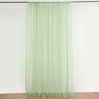 Sage Green Flame Resistant Sheer Curtain Panels - Add Elegance to Any Space