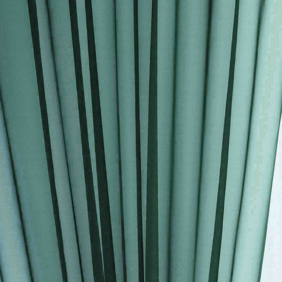 Hunter Emerald Green Fire Retardant Sheer Organza Premium Curtain Panel Backdrops With Rod Pockets
