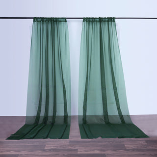 Create an Enchanting Atmosphere with Hunter Emerald Green Sheer Curtain Panels