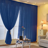 Navy Blue Fire Retardant Sheer Organza Premium Curtain Panel Backdrops With Rod Pockets - 10ftx10ft