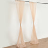 Nude Fire Retardant Sheer Organza Premium Curtain Panel Backdrops With Rod Pockets - 10ftx10ft
