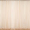 Nude Fire Retardant Sheer Organza Premium Curtain Panel Backdrops With Rod Pockets - 10ft#whtbkgd