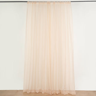 2 Pack Nude Flame Resistant Sheer Curtain Panel Backdrops