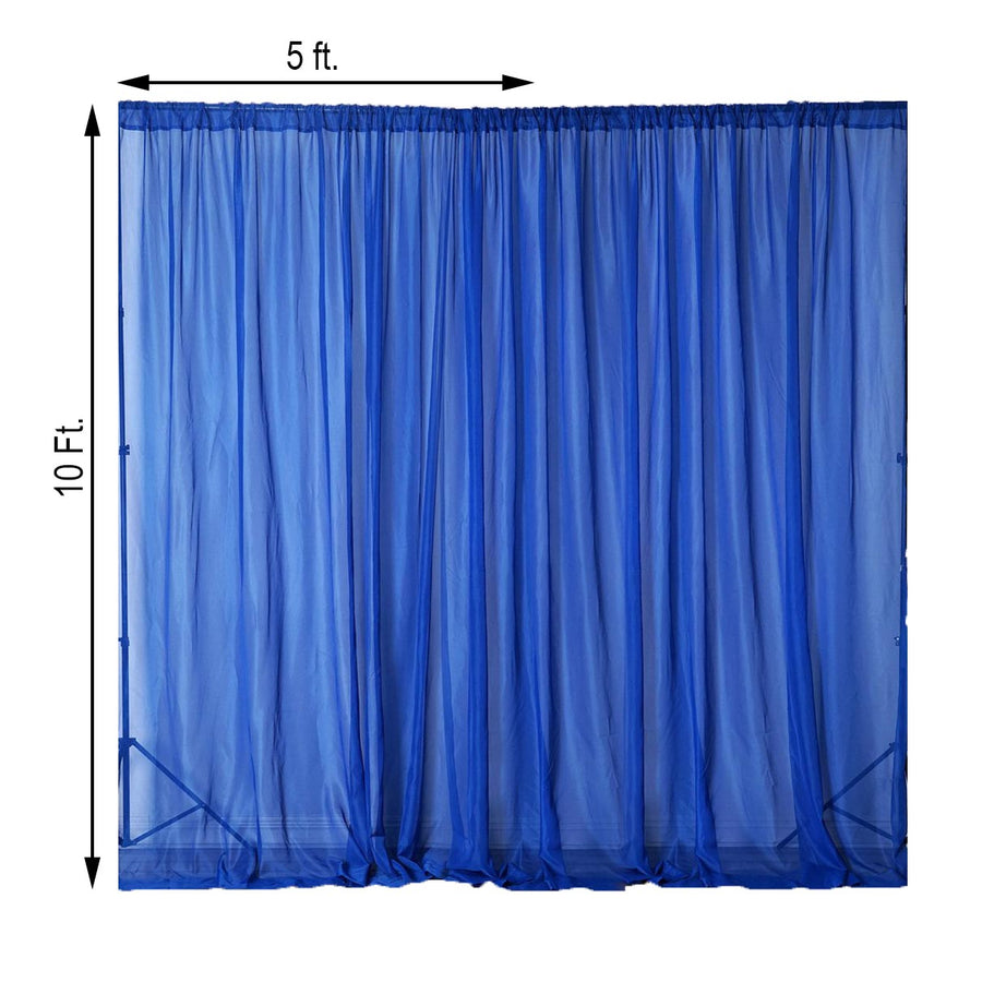 Royal Blue Fire Retardant Sheer Organza Premium Curtain Panel Backdrops With Rod Pockets - 10ftx10ft