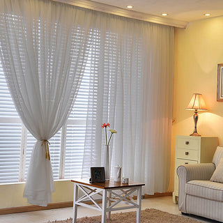 Elegant Silver Flame Resistant Sheer Curtain Panels