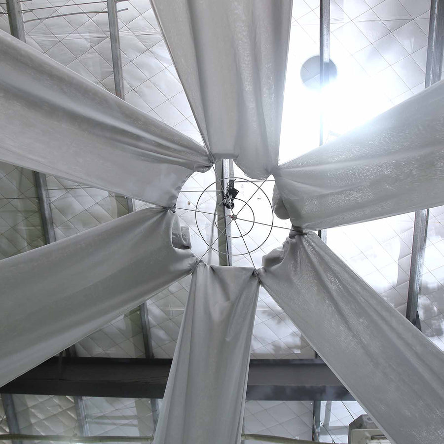10ftx30ft Silver Sheer Ceiling Drape Curtain Panels Fire Retardant Fabric
