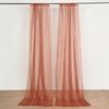 Terracotta Fire Retardant Sheer Organza Premium Curtain Panel Backdrops With Rod Pockets - 10ftx10ft