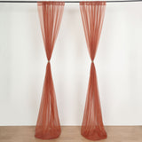 2 Pack Terracotta (Rust) Inherently Flame Resistant Sheer Curtain