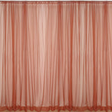 2 Pack Terracotta (Rust) Inherently Flame Resistant Sheer Curtain#whtbkgd
