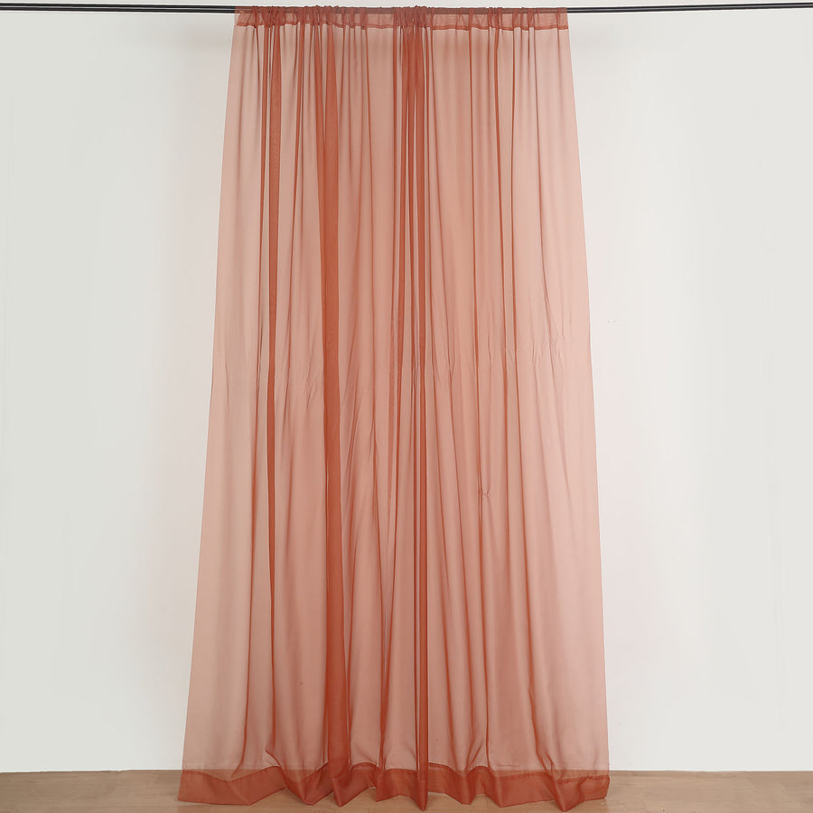 2 Pack Terracotta (Rust) Inherently Flame Resistant Sheer Curtain