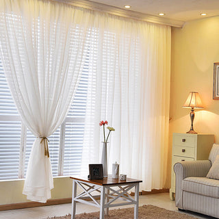 Elegant White Flame Resistant Sheer Curtain Panels