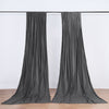 2 Pack Charcoal Gray Inherently Flame Resistant Scuba Polyester Curtain Panel Backdrops