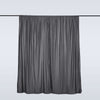2 Pack Charcoal Gray Inherently Flame Resistant Scuba Polyester Curtain Panel Backdrops
