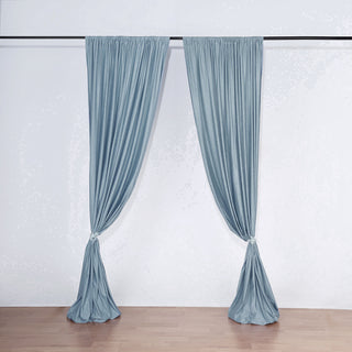 Transform Your Event Space with Dusty Blue Scuba Polyester Curtain Panels