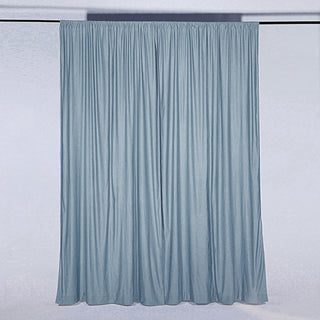 Elevate Your Event Decor with Dusty Blue Scuba Polyester Curtain Panels