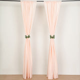 2 Pack Blush Polyester Event Curtain Drapes, 10ftx8ft Backdrop Event Panels With Rod Pockets 130 GSM