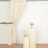 Beige Polyester Photography Backdrop Curtains, Drapery Panels With Rod Pockets, 10ftx8ft