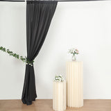 Black Polyester Photography Backdrop Curtains, Drapery Panels With Rod Pockets, 10ftx8ft - 130 GSM