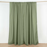 2 Pack Dusty Sage Green Polyester Event Curtain Drapes, 10ftx8ft Backdrop Event Panels Rod Pockets