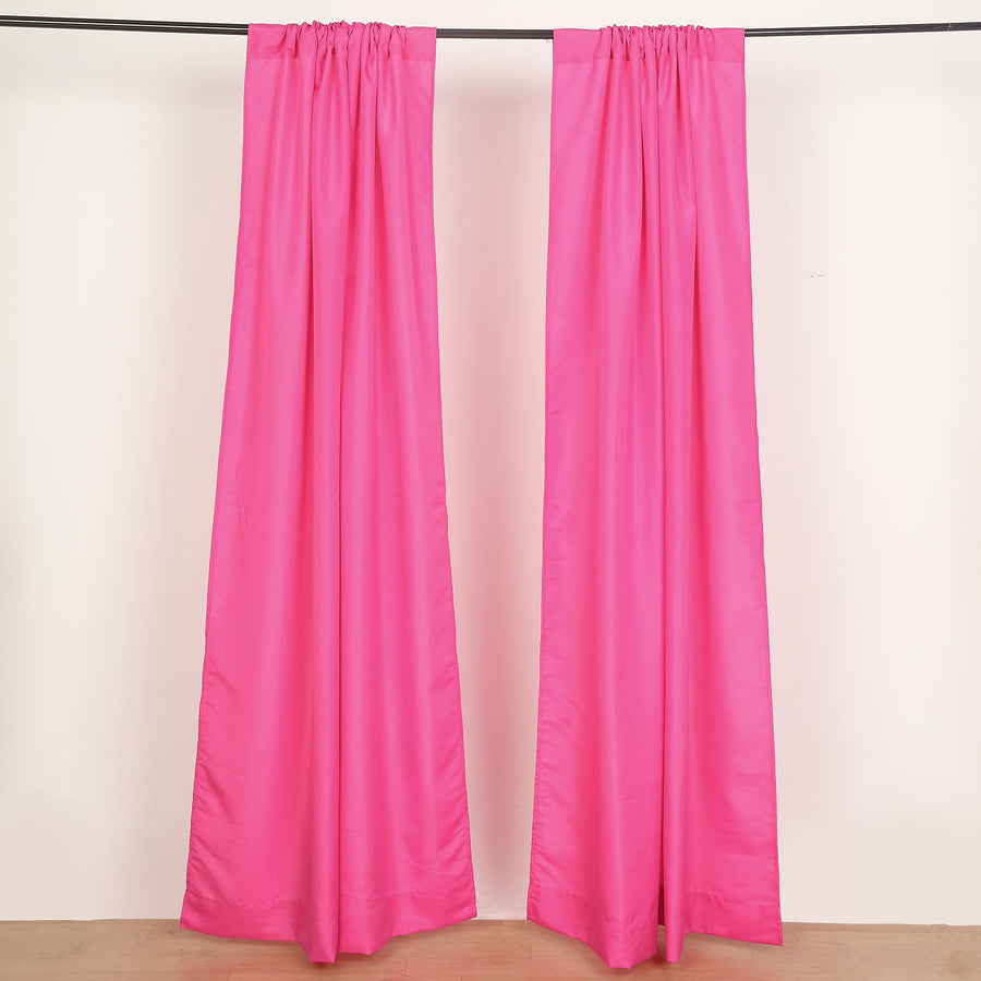 Fuchsia Polyester Photography Backdrop Curtains, Drapery Panels With Rod Pockets, 10ftx8ft - 130 GSM