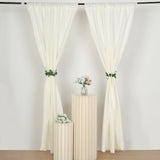 2 Pack Ivory Polyester Event Curtain Drapes, 10ftx8ft Backdrop Event Panels With Rod Pockets 130 GSM