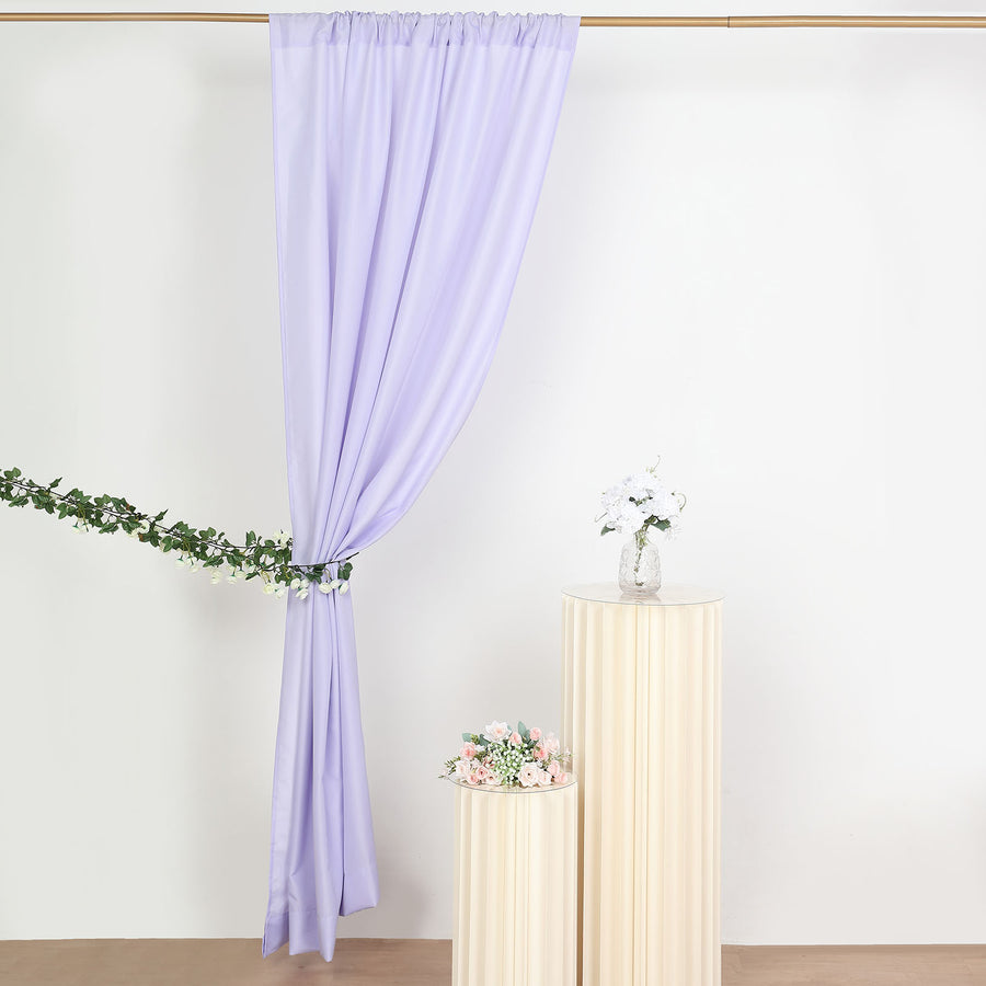2 Pack | 10ftx8ft Lavender Lilac Polyester Drapery Panels With Rod Pockets